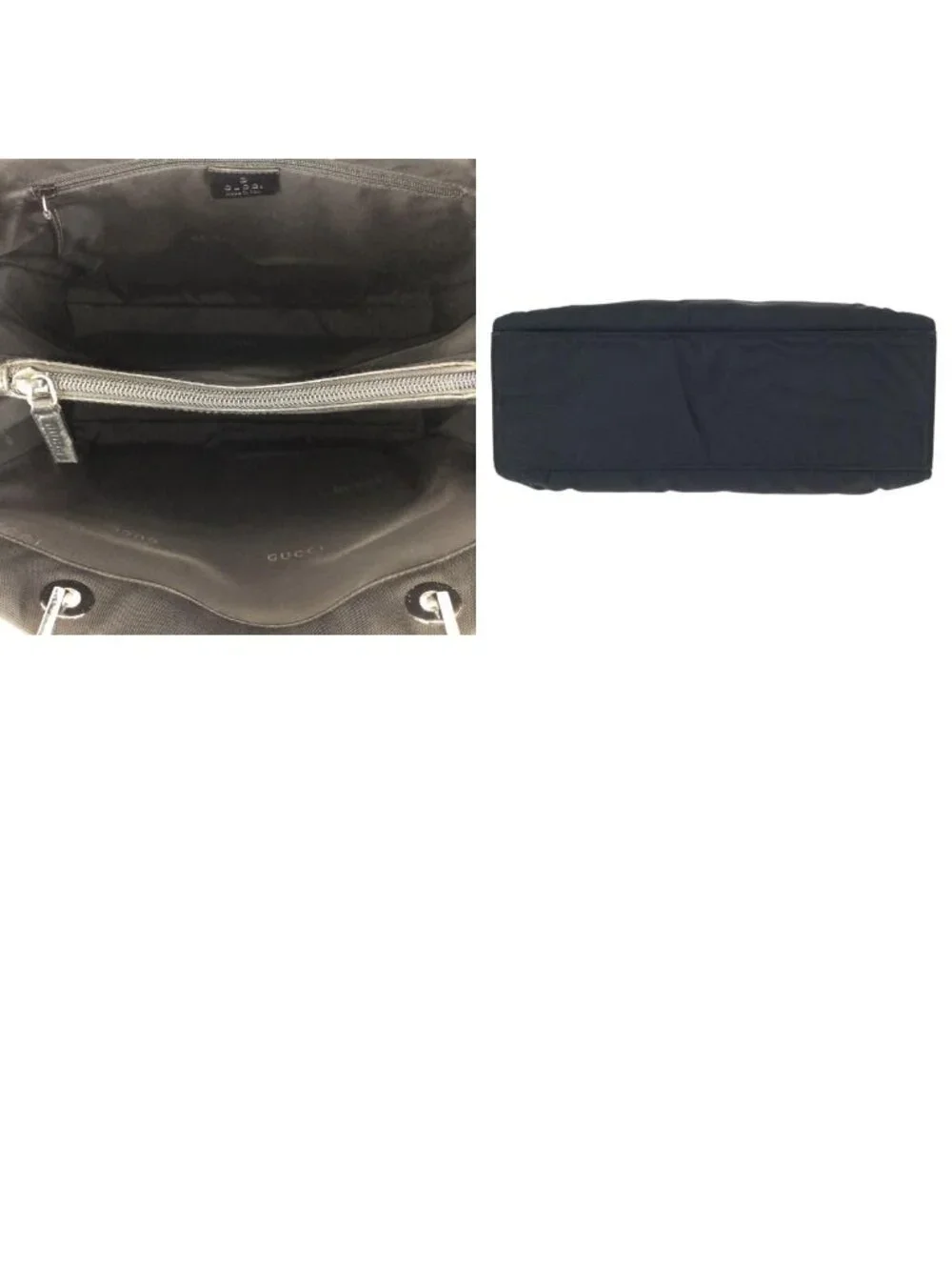 Gucci Bamboo Black Silver Nylon 002 Tote